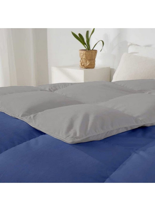 Razzai Razzai 500 GSM Winter Comforter Premium Collection Quilted Revesible microfiber Comforter (92" x 106" Inches/233cm x 269cm) - King Size Comforter|Silver/Medium Blue| TC - 400  - Image 4