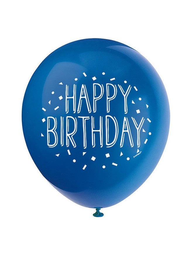 Unique Fun Happy Birthday Party Latex Balloons - 12" | Assorted Colors | 8 Pcs - Image 5