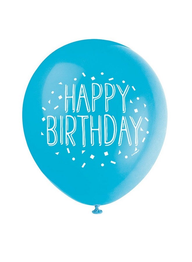 Unique Fun Happy Birthday Party Latex Balloons - 12" | Assorted Colors | 8 Pcs - Image 2