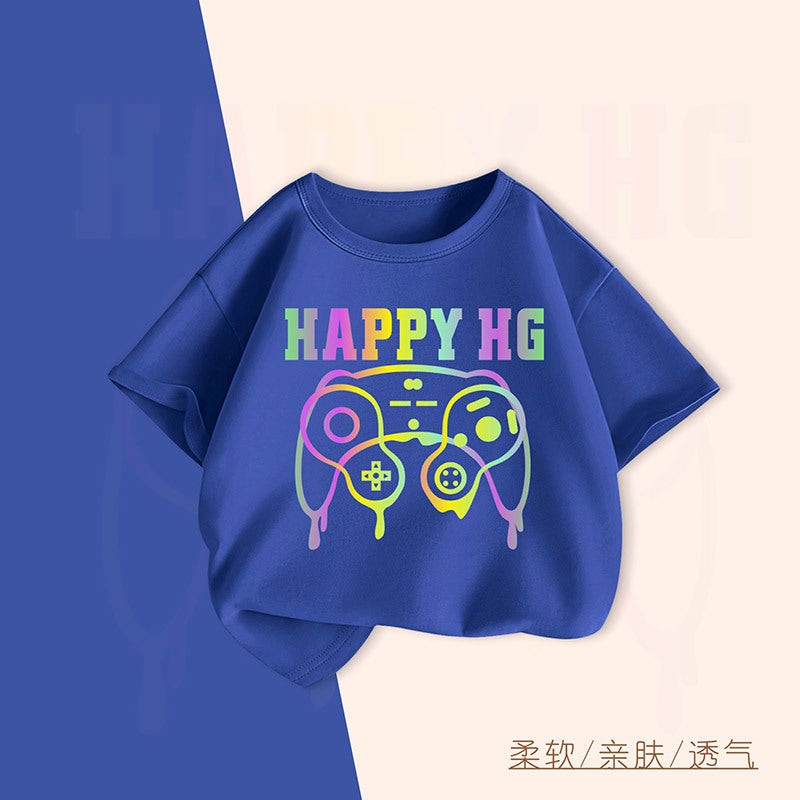 Boys' Short-Sleeve T-Shirt, Pure Cotton, 2025 Children'S Summer Wear, Big Kids' Thin T-Shirt, Trendy Children'S Clothing - Image 5