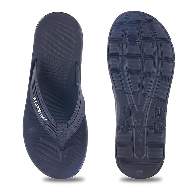 FLITE Thong V-Strap Slippers for Men & Women | Soft Cushioned, Lightweight & Non-Slip Daily Use Chappals (Navy, UK Footwear Size System, Adult, Men, Numeric, Medium, 10) - Image 4