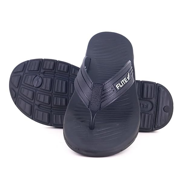 FLITE Thong V-Strap Slippers for Men & Women | Soft Cushioned, Lightweight & Non-Slip Daily Use Chappals (Navy, UK Footwear Size System, Adult, Men, Numeric, Medium, 10) - Image 3