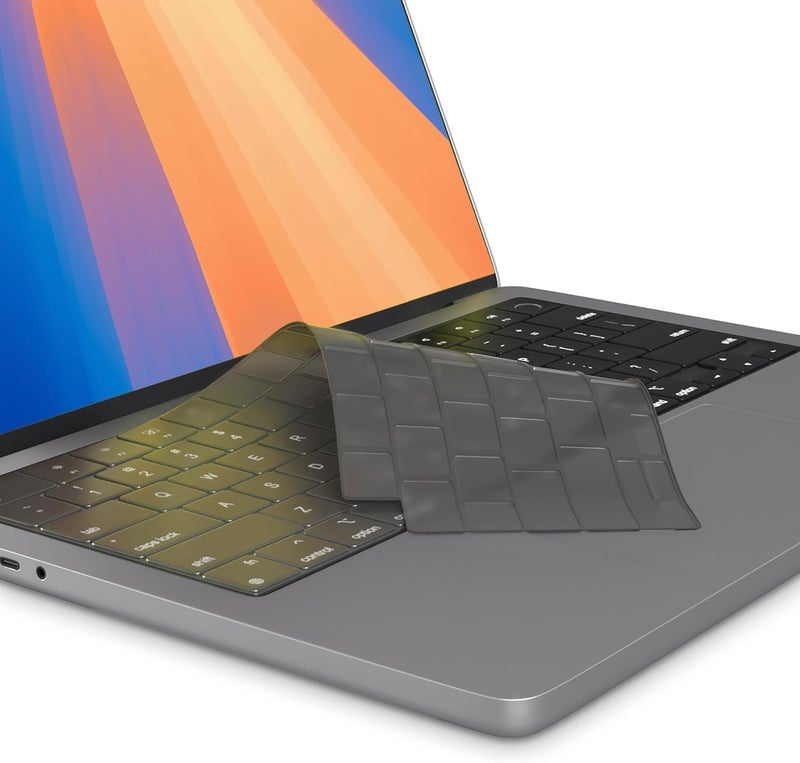 Raya غطاء لوحة مفاتيح لجهاز ماك بوك إير 13 بوصة 2025-2021 [A3240 A3113 A2681] و ماك بوك إير 15 بوصة 2025-2021 [A3241 A3114 A2941] واقي لوحة مفاتيح مضاد للغبار (TPU رمادي اللون)  - Image 1