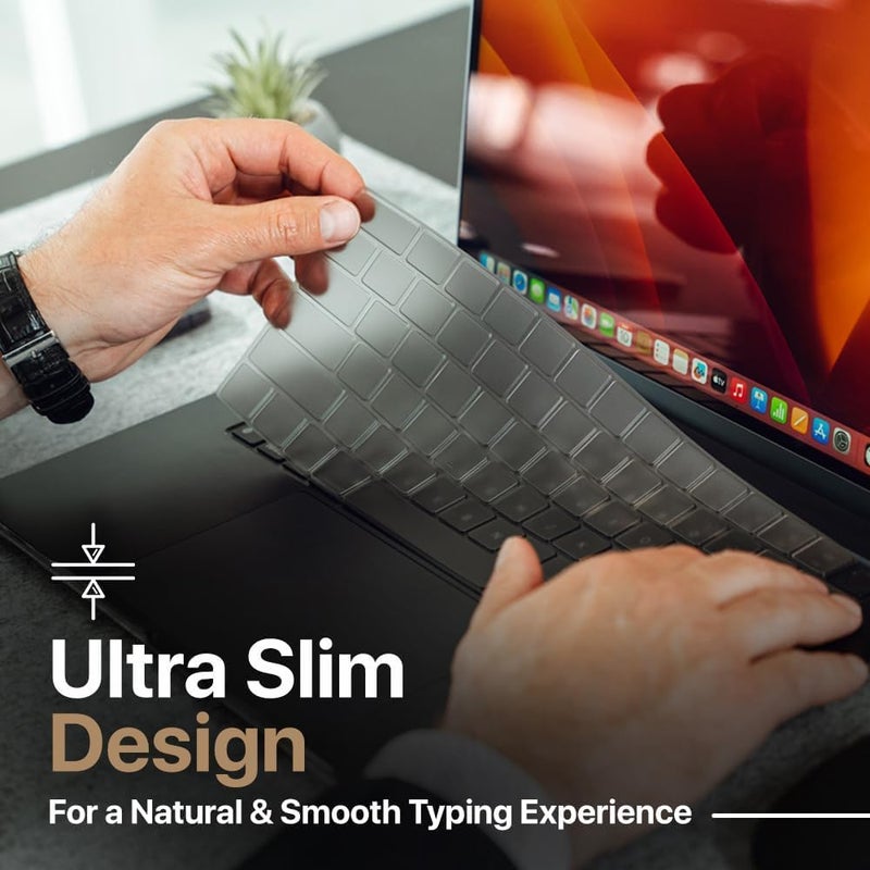 Raya غطاء لوحة مفاتيح لجهاز ماك بوك إير 13 بوصة 2025-2021 [A3240 A3113 A2681] و ماك بوك إير 15 بوصة 2025-2021 [A3241 A3114 A2941] واقي لوحة مفاتيح مضاد للغبار (TPU رمادي اللون)  - Image 5