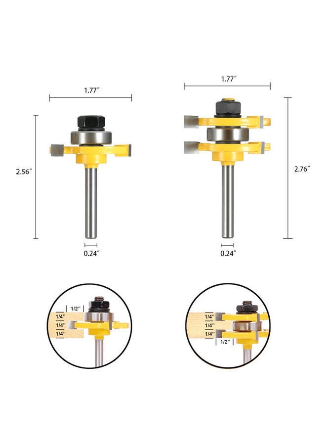 نيبمينينت أداة تشذيب الخشب من قطعتين أصفر - Image 2