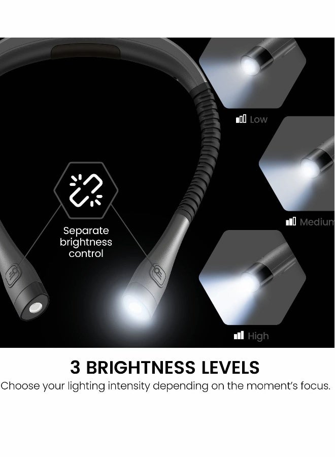 LED Neck Reading Light, Book Light for Reading in Bed at Night, USB Rechargeable, 360° Bendable Flexible Arm, for Reading - Image 2