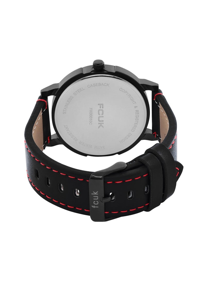 French Connection Men's Analog Watch With Black Leather Strap 43 mm - Image 4