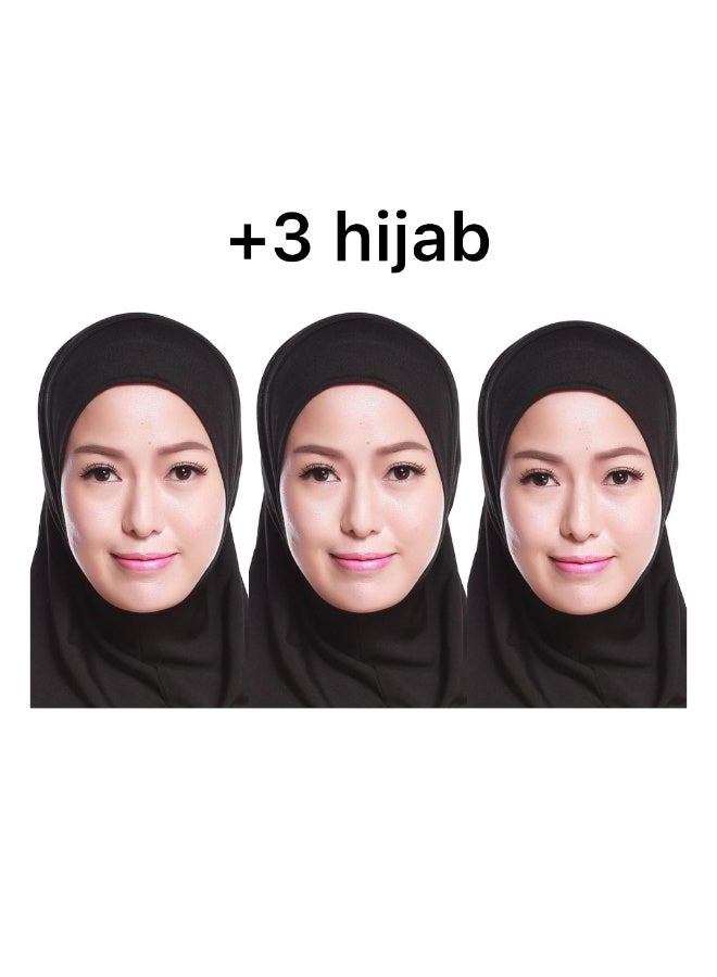 طقم بدلة طبية للخادمة والمربية مكون من 3 قطع و 3 حجابات - Image 5