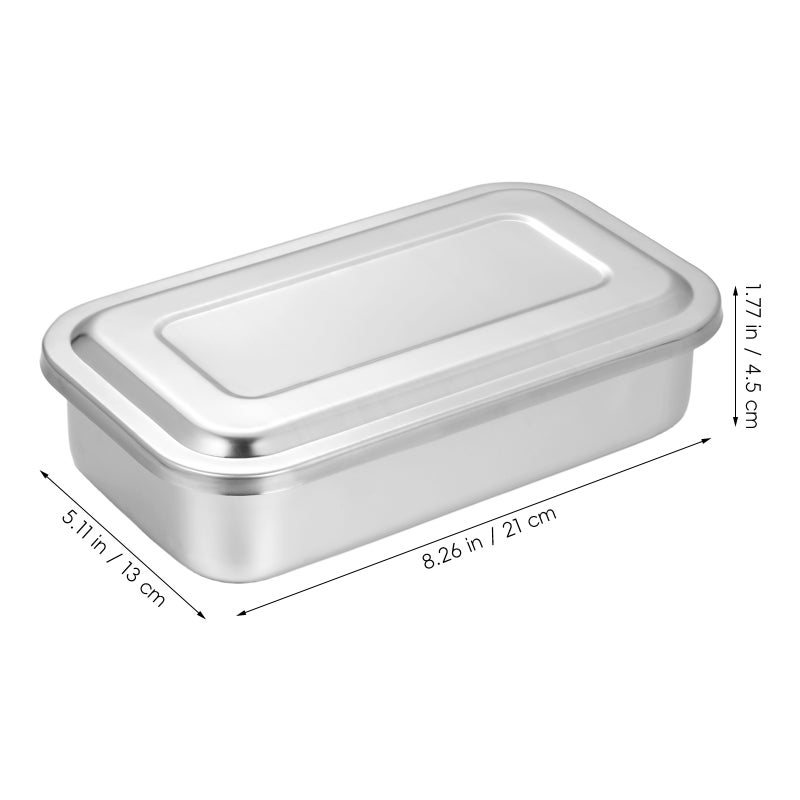 8 Inch Stainless Steel Box Instrument Tray With Lid Lid Style - Image 2