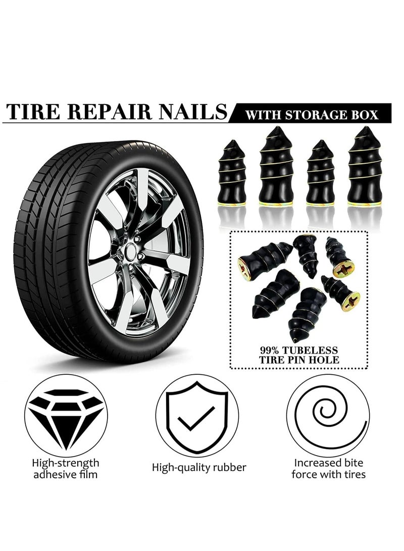 Excefore Tire Repair Rubber Nail with Screwdriver, 62Pcs Car Screws Auto Motorcycle Vacuum Nails Self Service Fast Tools for Motorcycles Trucks Vehicles  - Image 4