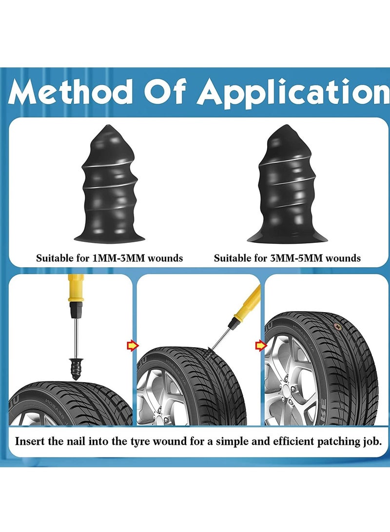 Excefore Tire Repair Rubber Nail with Screwdriver, 62Pcs Car Screws Auto Motorcycle Vacuum Nails Self Service Fast Tools for Motorcycles Trucks Vehicles  - Image 5