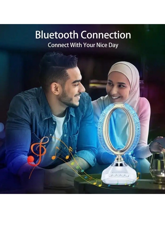 ELTRAZONE Bluetooth Quran Speaker Desk Lamp | 16-Color LED Night Light with Remote Control & Adjustable Brightness | 2000mAh Rechargeable Battery | Portable Islamic Table Lamp for Bedroom, Ramadan, Muslim Kids, Home Decor & Spiritual Gifts - Image 2