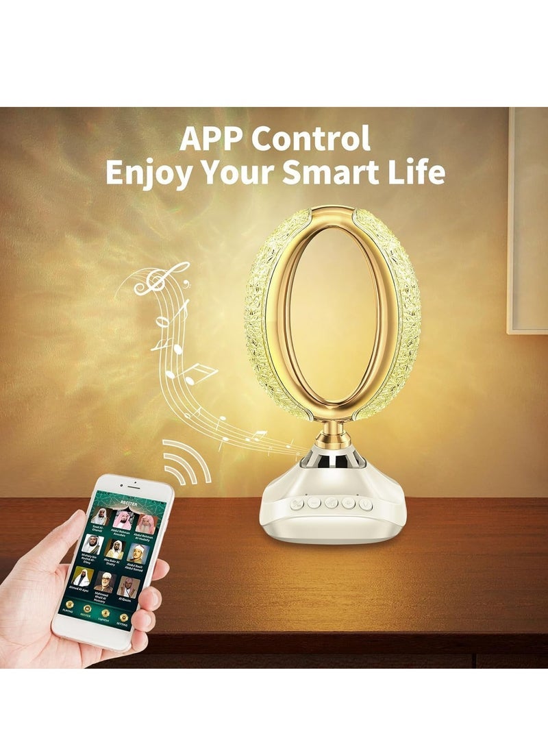 ELTRAZONE Bluetooth Quran Speaker Desk Lamp | 16-Color LED Night Light with Remote Control & Adjustable Brightness | 2000mAh Rechargeable Battery | Portable Islamic Table Lamp for Bedroom, Ramadan, Muslim Kids, Home Decor & Spiritual Gifts - Image 4