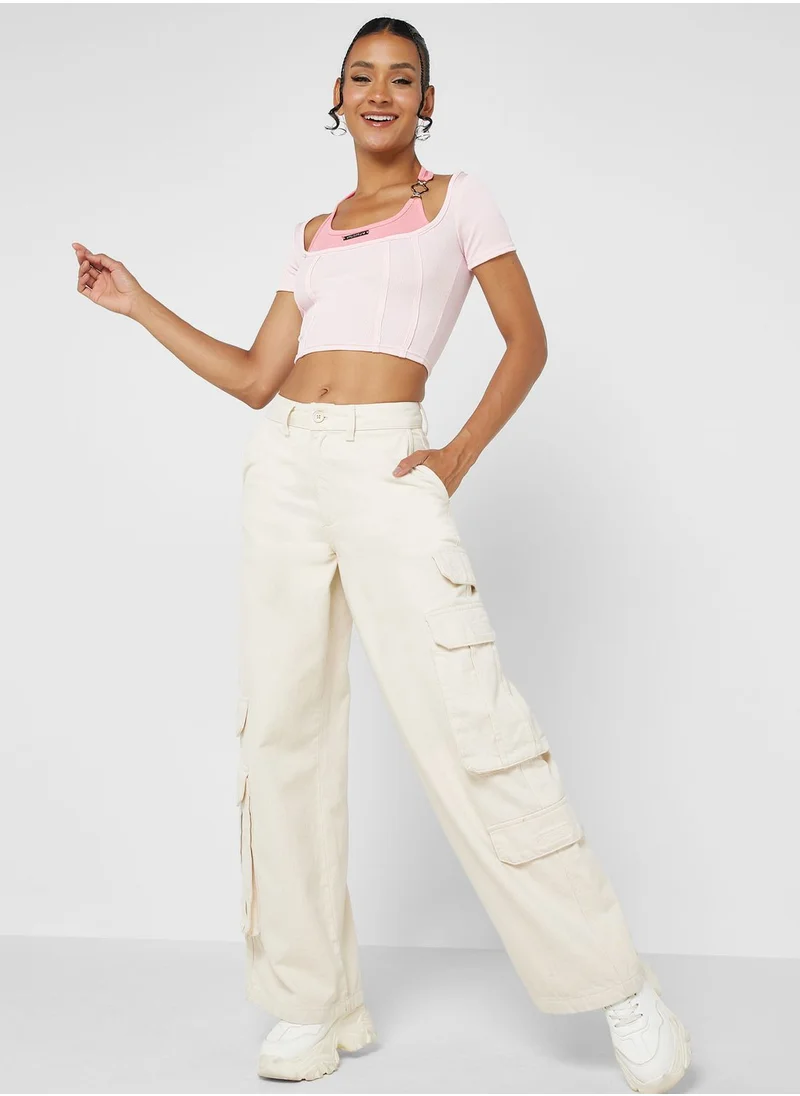 جينجر Layered Corset Style Tshirt