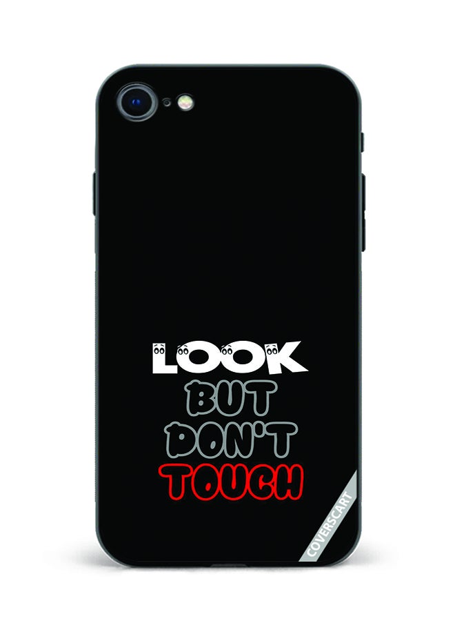 Protective Case Cover For Apple iPhone SE 2022 Look But Dont Touch Design Black