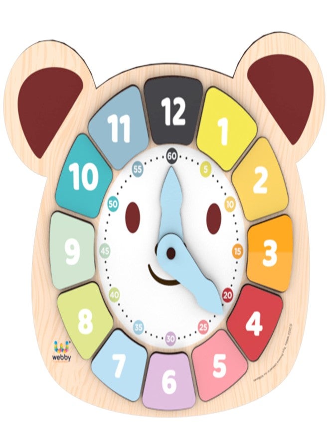 Webby Bear Colors Clock | Early Learning Toy | Time Learning | Educational Learning Clock Toy - Wooden Clock | Lovely Shapes - Cognitive Toy for Kids - Image 1