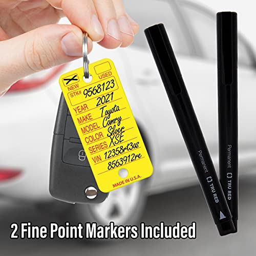 Versa-Tags 250 Tear-Proof Poly Key Tags - Plastic Key Tags for Automotive, Truck, or RV Dealerships (Yellow), Made in USA - Image 3