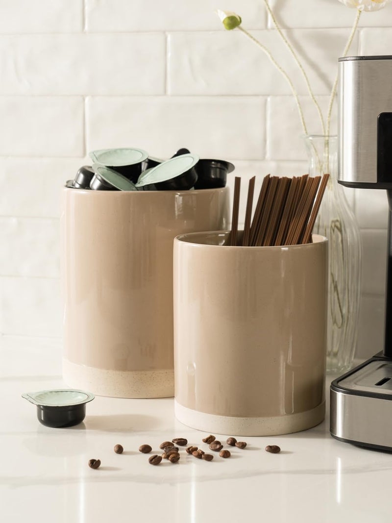 Famiware Milkyway Utensil Crocks Set of 2 in Cinnamon Brown - Image 3