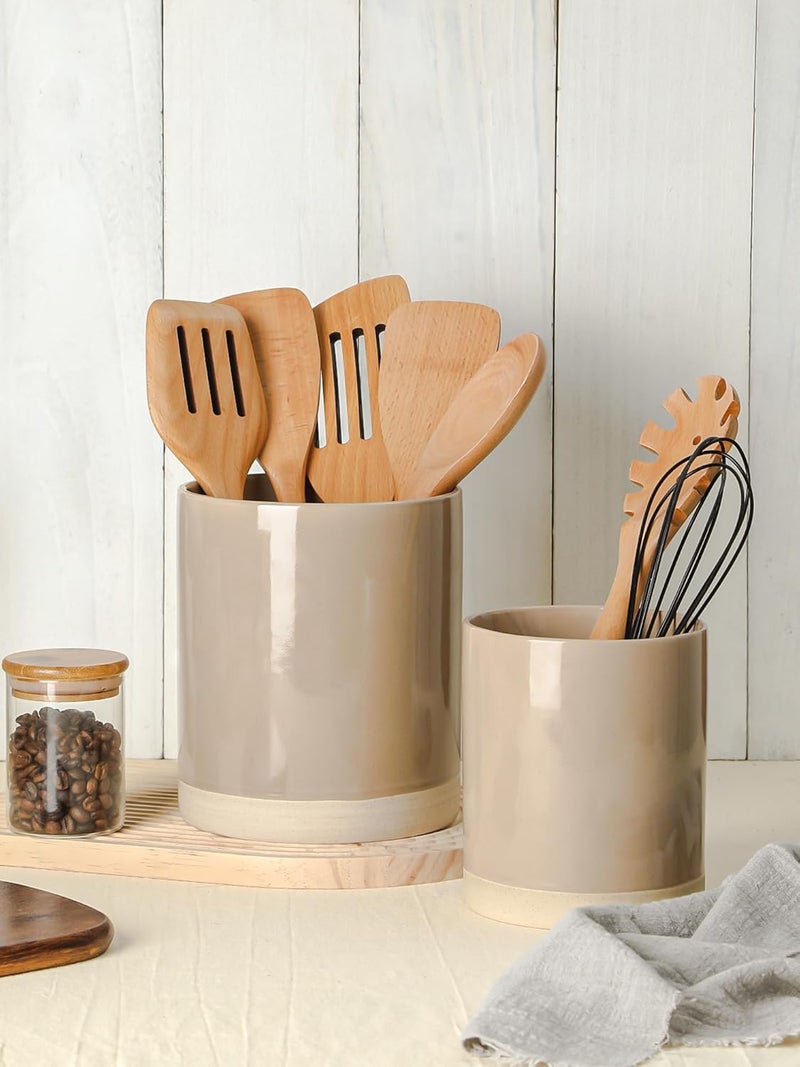 Famiware Milkyway Utensil Crocks Set of 2 in Cinnamon Brown - Image 2