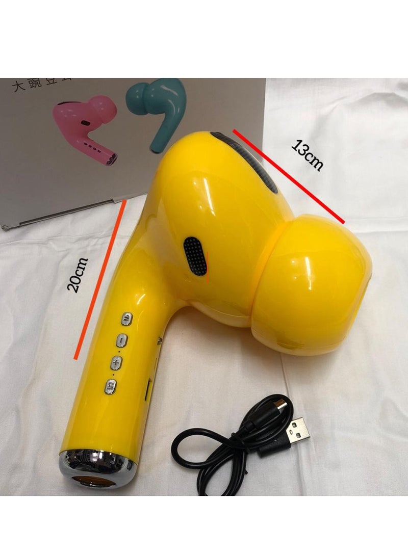 Big Pea Giant Headphone Bluetooth Speaker MK-301 -yellow - Image 4