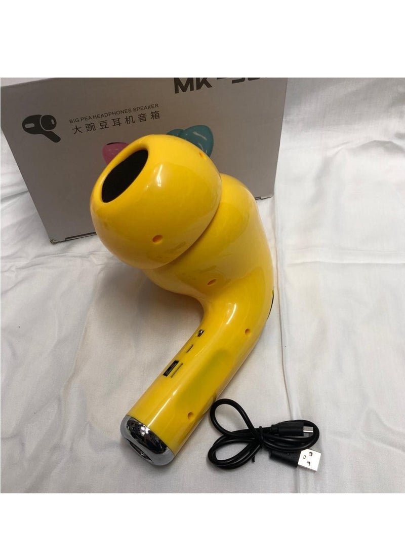 Big Pea Giant Headphone Bluetooth Speaker MK-301 -yellow - Image 3