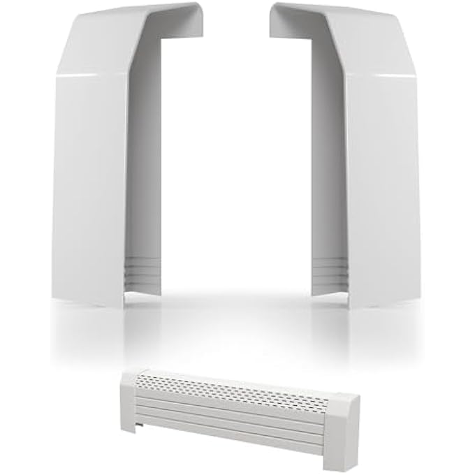 2-PACK END CAPS FOR BASEBOARD HEATER COVERS, PLASTIC LEFT&RIGHT END CAPS, 4 BOTTOM GROOVES FOR ADJUSTING HEIGHT, FITS MOST STANDARD BASEBOARD HEATERS, EASY TO CUT AND SETNOT FOR E-HEATERS - Image 1