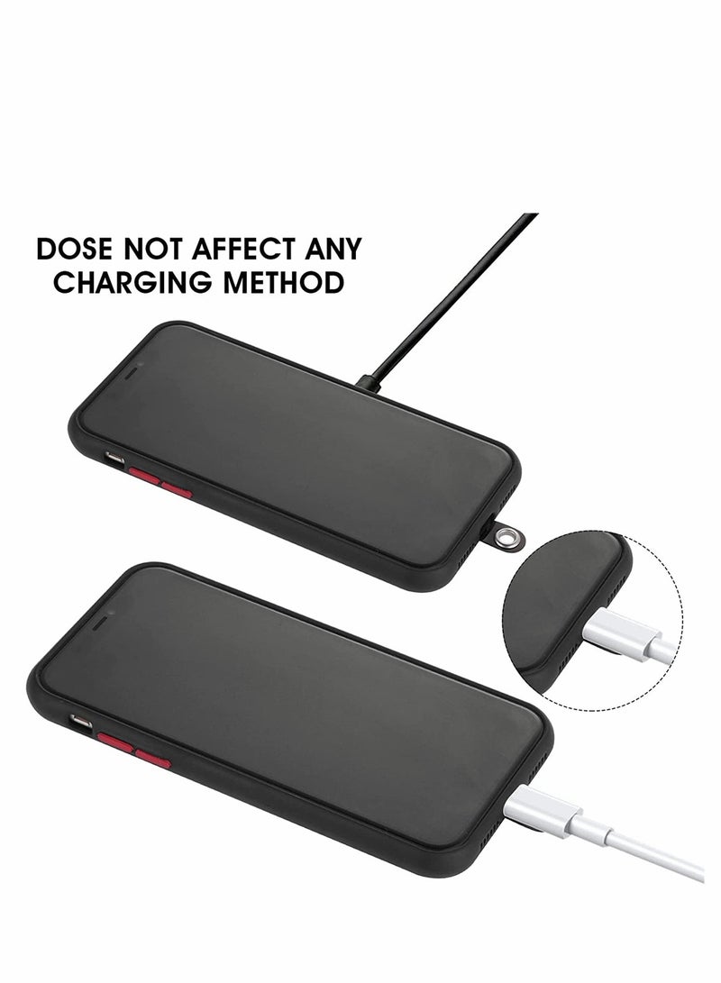 Excefore Cell Phone Lanyard Tether, Universal Lanyard Replacement Patch Part, Durable PVC Connector with Metal Ring Compatible with Most Smartphones Case and All Lanyard (Black, 8 Pack) - Image 3