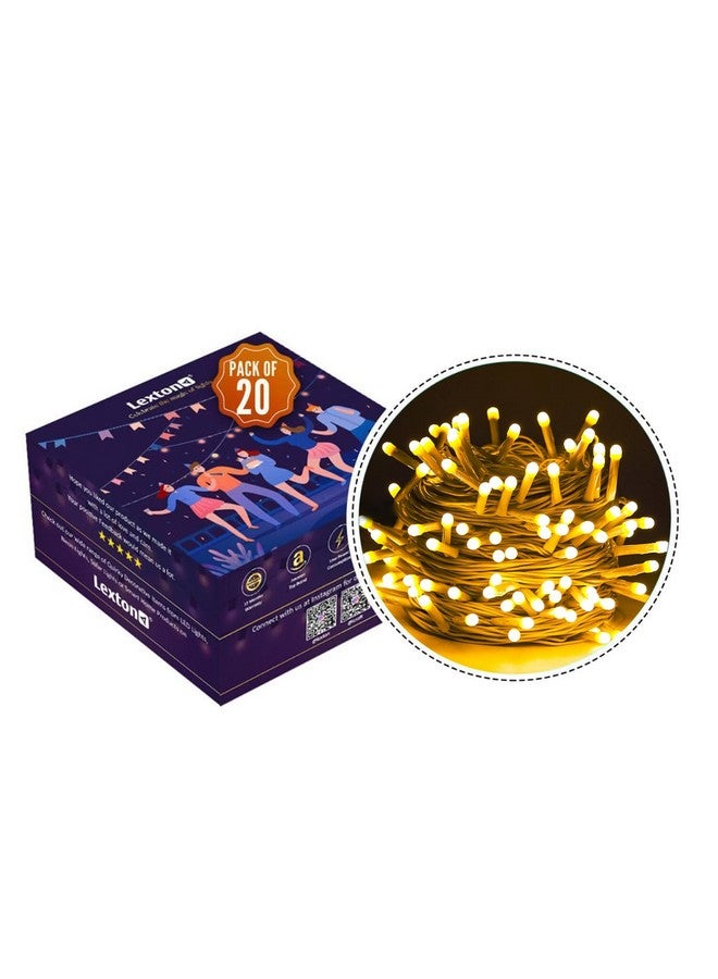 Lexton 40 LED Power Pixel Serial String/Fairy Light | Plug Sourced | Suitable for Home & Outdoor Decoration, Diwali, Christmas, Ramadan, Wedding, Party, Festival (Pack of 20, Warm White) - Image 2