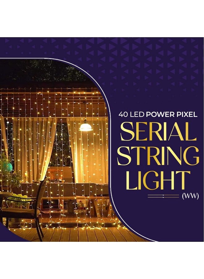 Lexton 40 LED Power Pixel Serial String/Fairy Light | Plug Sourced | Suitable for Home & Outdoor Decoration, Diwali, Christmas, Ramadan, Wedding, Party, Festival (Pack of 20, Warm White) - Image 3