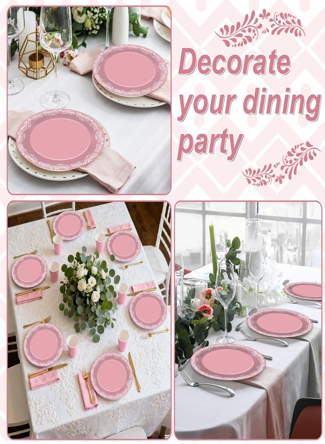 Oitnlaughter 50Pcs Pink Platos De Barro Cielito Lindo Party Plates 7-in Mexican Supplies Talavera Baby Shower Paper Dessert Plates Dinnerware Fiesta Tableware Set for 50 Guests Birthday Wedding Party Decorations - Image 5