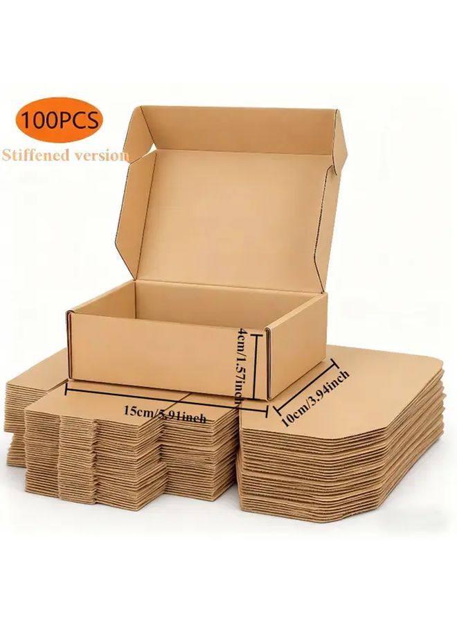 100pcs Corrugated Cardboard Boxes 5.91x3.94x1.57inch Brown Storage Mailers - Image 2