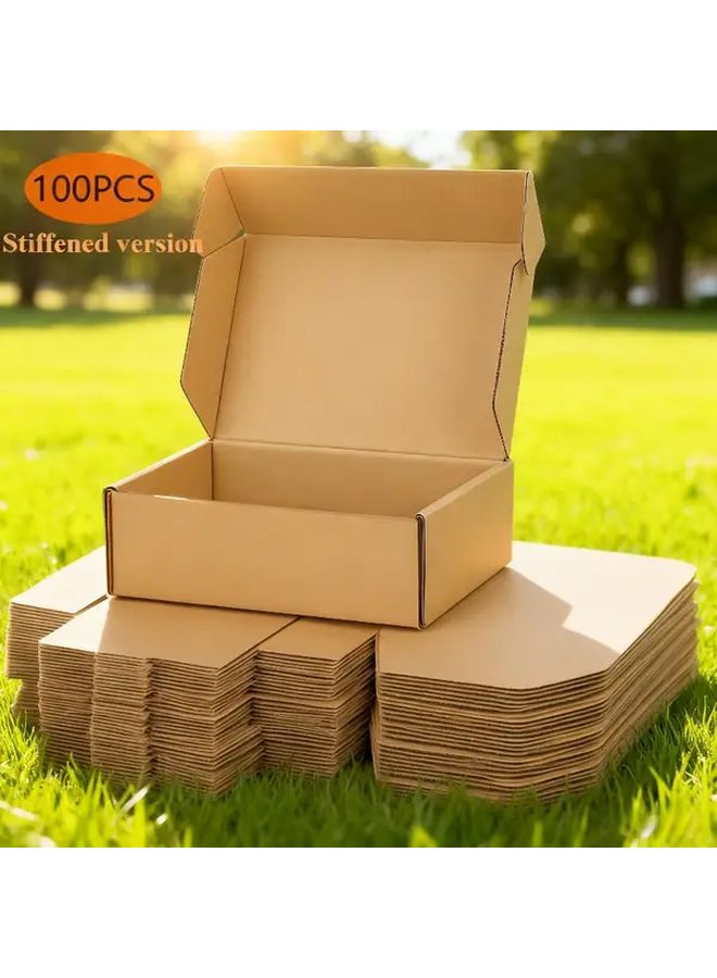 100pcs Corrugated Cardboard Boxes 5.91x3.94x1.57inch Brown Storage Mailers - Image 1