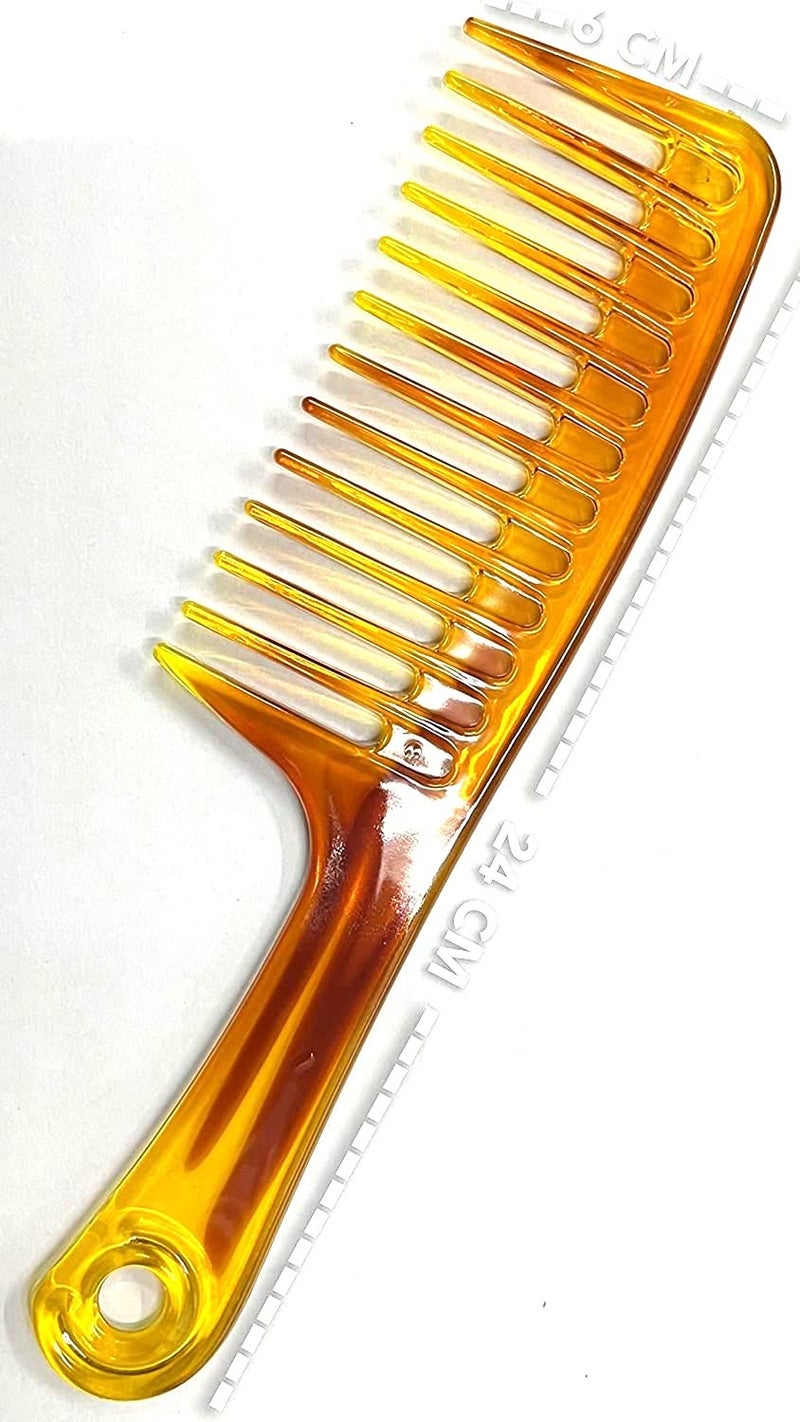 Maple Large Handle Shampoo Hair Comb Detangling Premium Dressing Zee Comb for Men,Women Combo Tortoise Shell Pattern Multicolour, Pack of 1 - Image 2