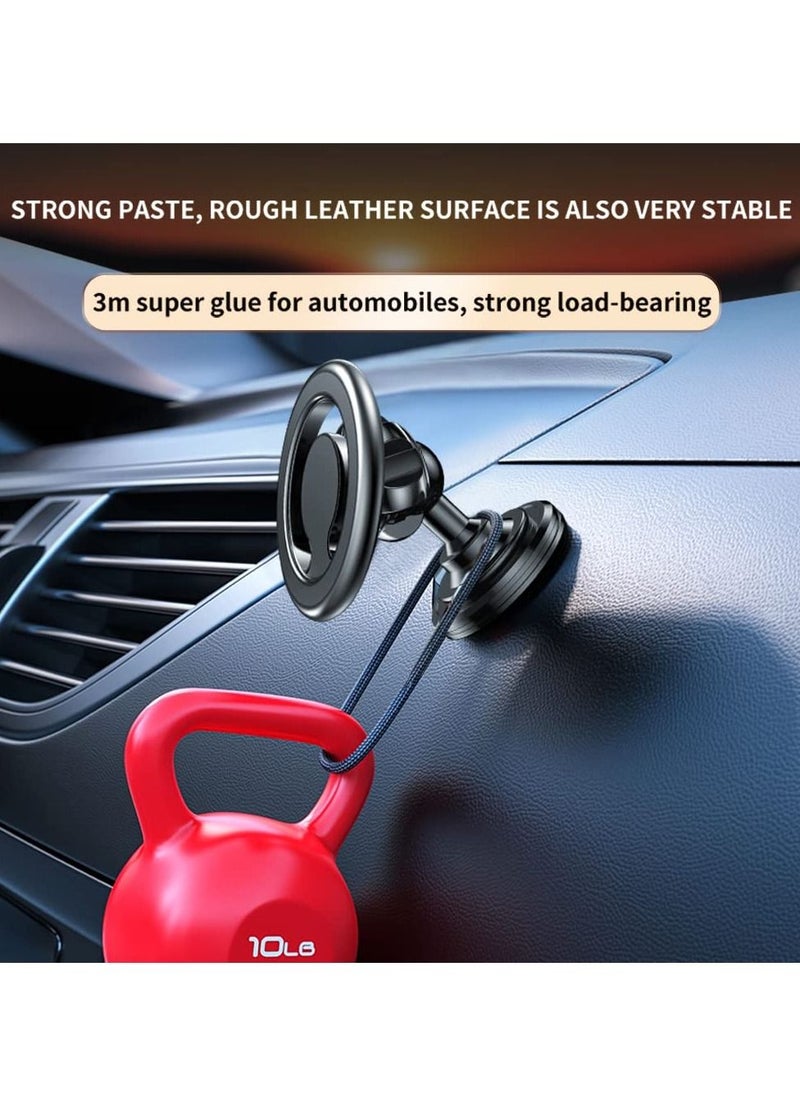 Excefore Compatible for MagSafe Car Mount for iPhone, Dashboard 360° Rotation Magnetic Car Mount, Cell Phone Holder for MagSafe iPhone 14/13/12/All Smart Phones (Black)  - Image 2