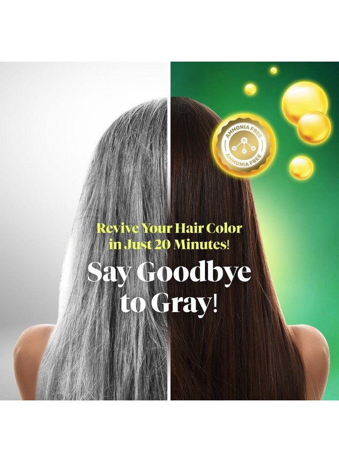 بيوجرين روتس شامبو عشبي للشعر خالي من الأمونيا - يغطي الشعر الرمادي بشكل فعال للرجال والنساء - لون طبيعي وتغذية عشبية - لا يترك بقعًا على الجلد - بني أسود (10 أكياس × 25 مل) - Image 2