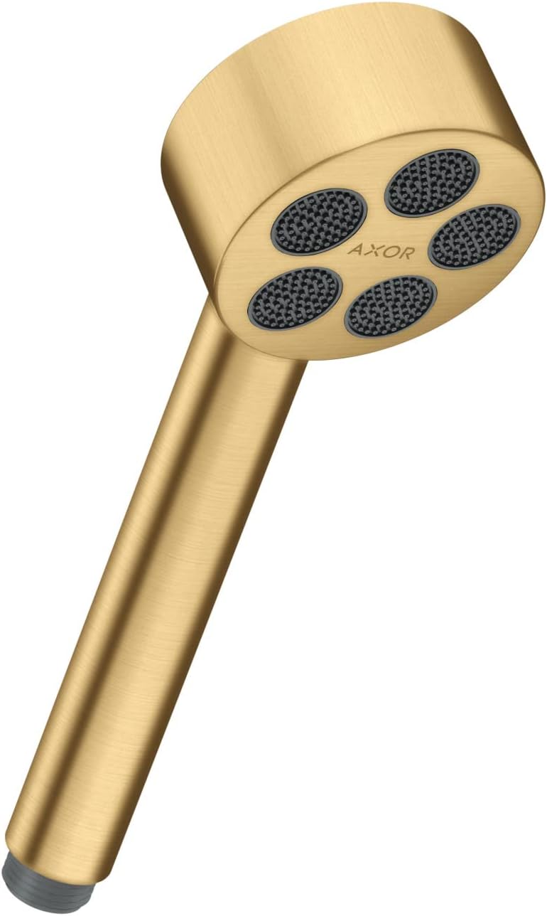 AXOR ONE 3inch Modern Handheld Shower Head 1Spray PowderRain in Brushed Gold Optic 48653251 - Image 1