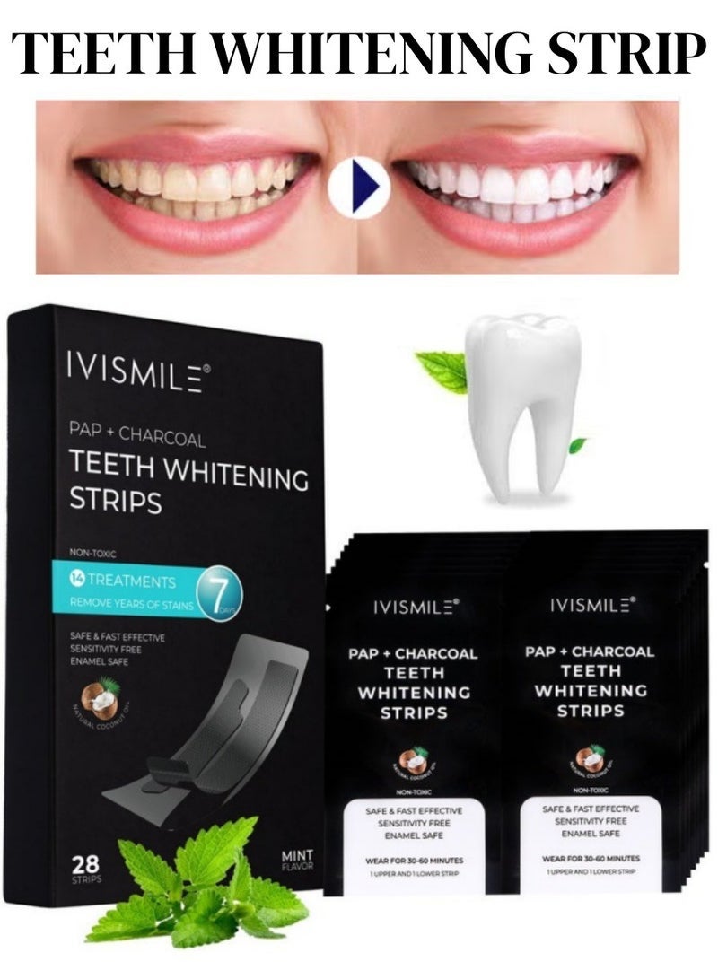 IVISMILE 28 Strips Teeth Whitening Strips,Sensitive Teeth Whitening Individual Strips,Professional Safe Tooth Whitening Kits,Teeth Cleaning Strip for Fast Remove Yellowing Tooth Strip - Image 1