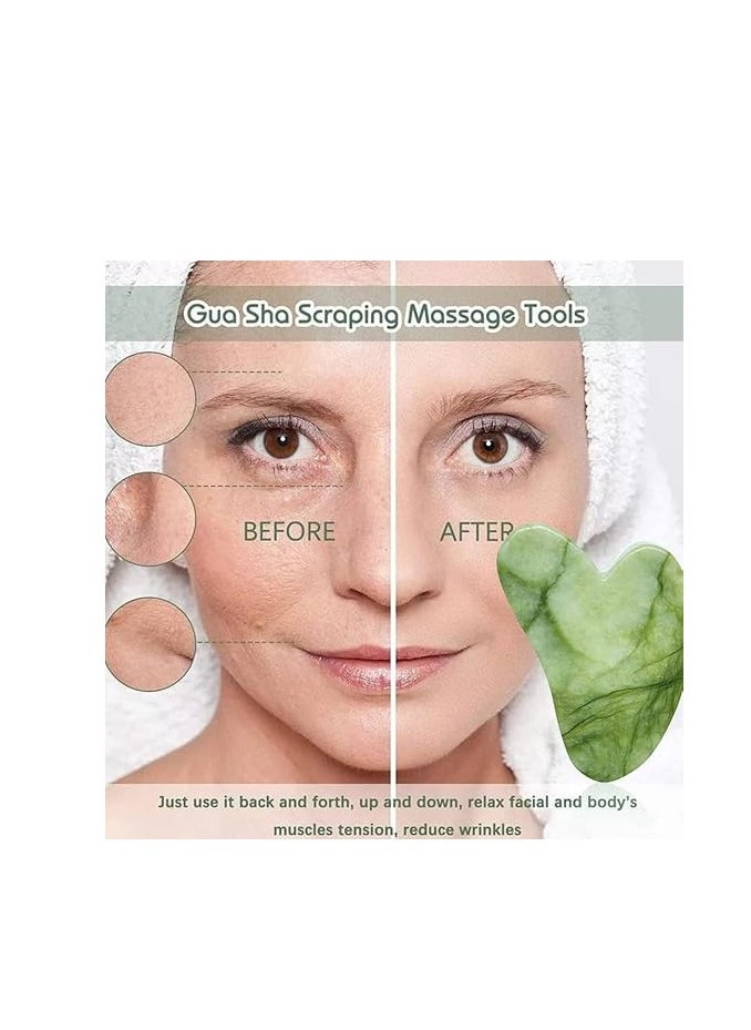 Generic Gua Sha Face SkinCare Kit, Face and Eye Massager, Jade Roller for Face, Guasha Stone Face, Facial Massage Roller, Muscle Relaxation, Eliminates Eye Swelling  - Image 2