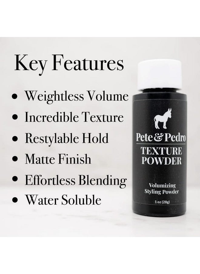 Pete & Pedro Pete & Pedro TEXTURE POWDER - Texturizing and Volumizing Styling Powder For Men & Women | Adds Mega Volume & Texture, Matte Finish, Root Lifting & Restyleable Hold | As Seen on Shark Tank, 1 oz.  - Image 2