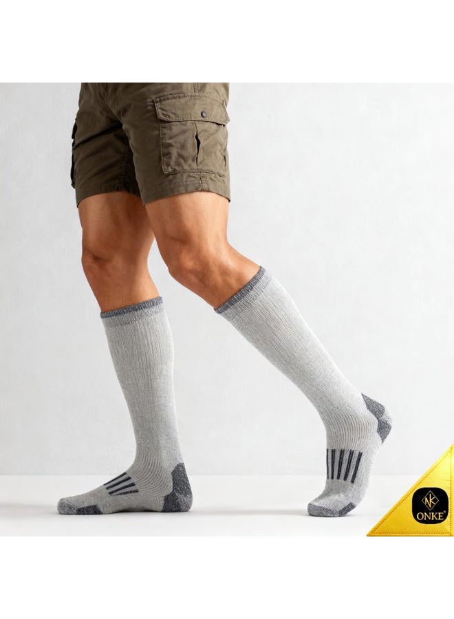 ONKE Max Full Cushion Knee High Socks for Men Steel Toe Work Boot Over the Calf OTC Moisture Wicking Thermal Hiking Hunting, Mixcolor1(wool), 10-13 - Image 3