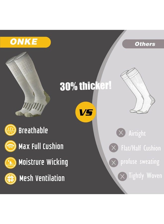 ONKE Max Full Cushion Knee High Socks for Men Steel Toe Work Boot Over the Calf OTC Moisture Wicking Thermal Hiking Hunting, Mixcolor1(wool), 10-13 - Image 4