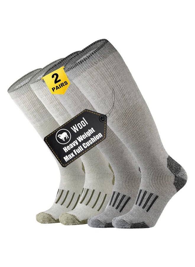 ONKE Max Full Cushion Knee High Socks for Men Steel Toe Work Boot Over the Calf OTC Moisture Wicking Thermal Hiking Hunting, Mixcolor1(wool), 10-13 - Image 1