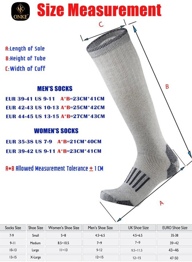 ONKE Max Full Cushion Knee High Socks for Men Steel Toe Work Boot Over the Calf OTC Moisture Wicking Thermal Hiking Hunting, Mixcolor1(wool), 10-13 - Image 5