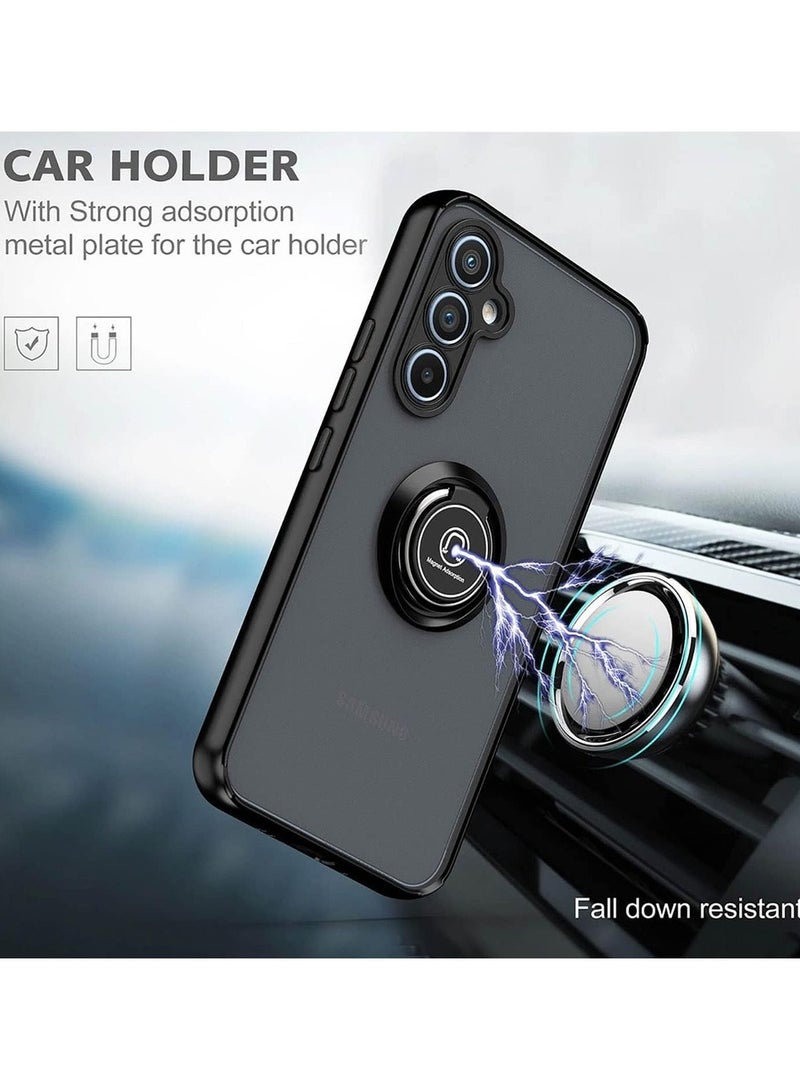 Techie حافظة خلفية شفافة أنيقة مع حلقة مغناطيسية لحامل الوقوف لسامسونج جالاكسي A55 - أسود - Image 5