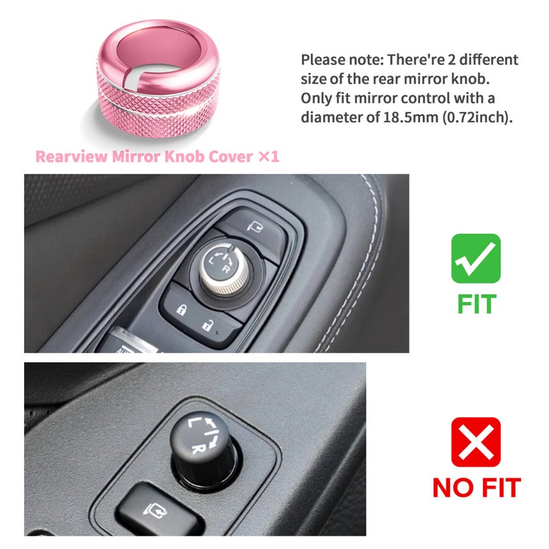 Polodunn Accessories For Subaru Crosstrek/Impreza 2024 2025  Forester 2025  Legacy/Outback 2020-2025  Wrx  Ascent - Volume Tune  Rear Mirror Knob Cover  Push Start Button Cover/Ring 5Pcs (Pink) - Image 4