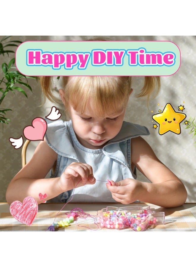 566 Pcs DIY Keychain Making Kit with Key Rings, Letter Beads, Colorful Beads, Heart Beads, and Cords - Image 3