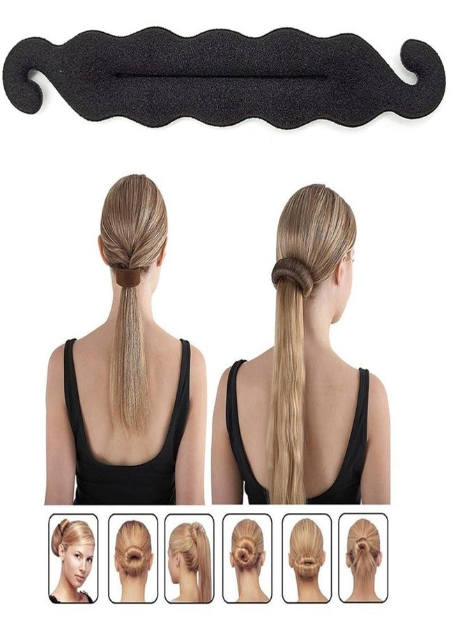 AHS Hair Bun Maker for Hair Black Foam Sponge Bun Tool with Clip | Magic Donut Twist Curler Holder Hair Styling Accessory for Women, Girls (1 pc) - Image 4