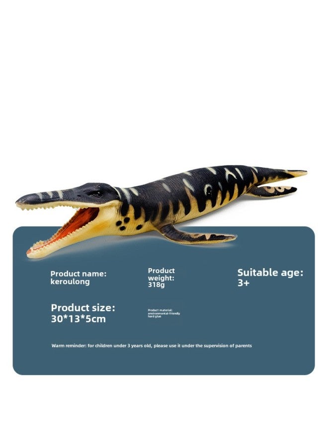 Children's Jurassic Dinosaur Toy Undersea Solid Canglong Sliding Tooth Dragon Sea King Dragon Simulation Animal Model Cross-border-Color:Solid Slideed Dragon  - Image 1