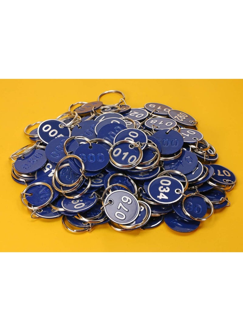 1 set 1-100 Number Colorful Tough Aluminum Metal Numbered Marking Identification Hang Tags Luggage Labels Tag with Split Rings for Organized Coded Key Box Cabinet System Identifier (Navy Blue) - Image 3