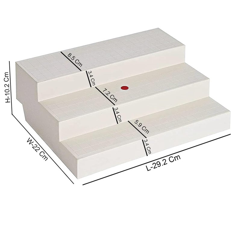 Appeasy Plastic Cupboard Kitchen Space Organizer, Step Shelf, Space Saving Organizer. (3 Step Organiser-1 Pc),Free Standing - Image 2